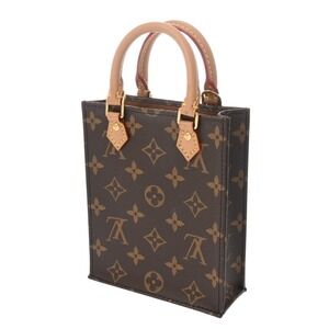 Louis Vuitton Brown Monogram Plat Sac Handbag Canvas